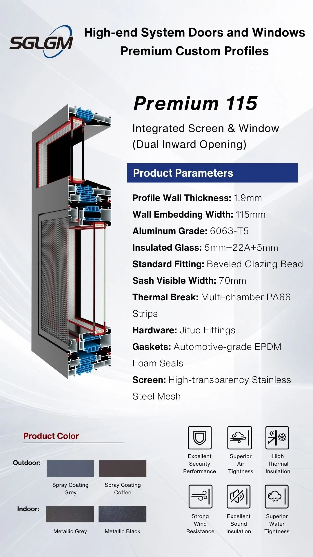Premium 115 Integrated Screen & Window (Dual Inward Opening) Premium 115 Integrated Screen & Window (Dual Inward Opening)